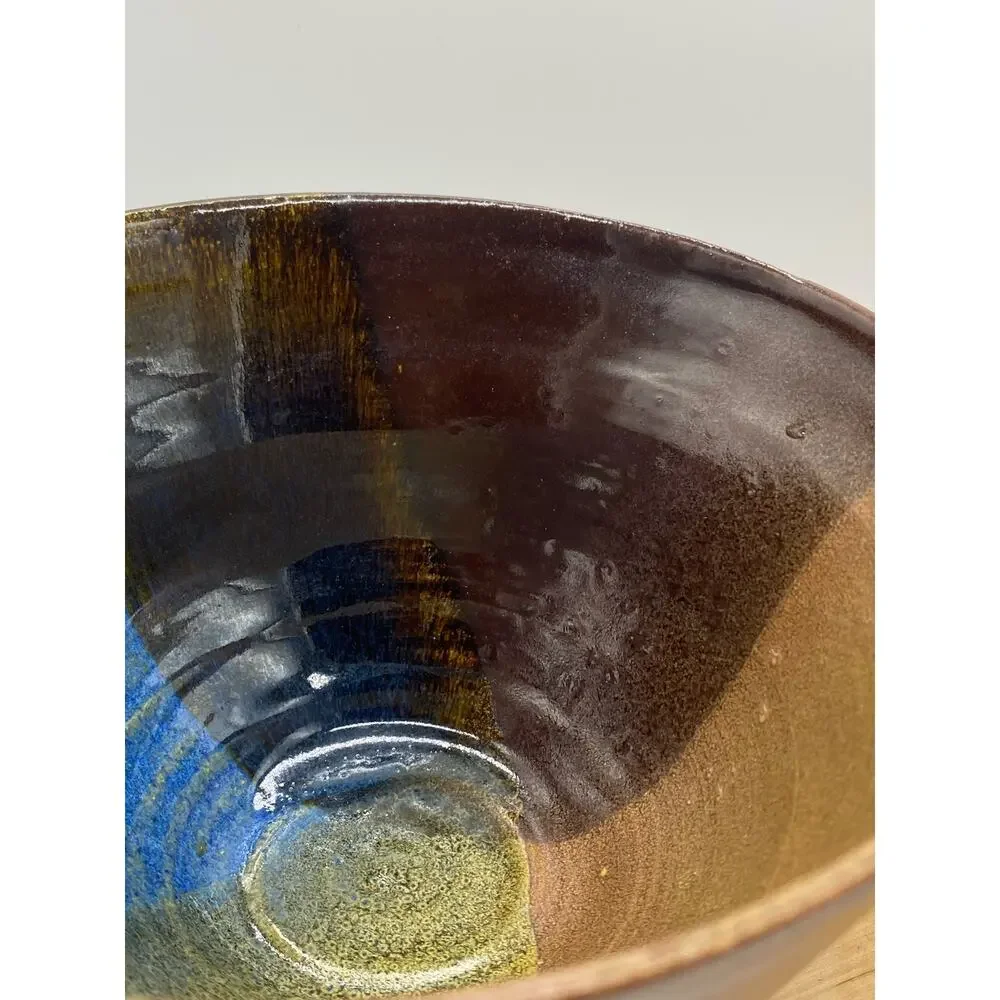 Vintage‎ Studio Art Pottery Bowl MultiColor Deep Bowl